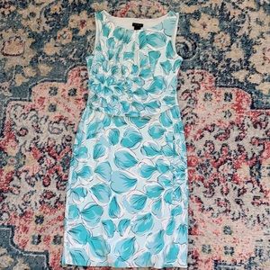 Turquoise Floral Pattern Dress